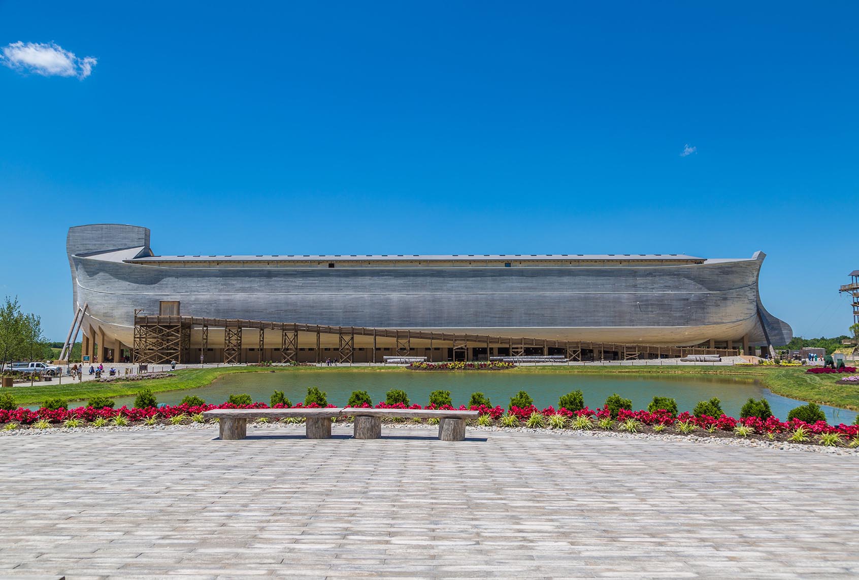 Life-size replica of Noah's Ark at the Ark Encounter historically themed attraction near Williamstown, Kentucky. (Ron Buskirk/UCG/Universal Images Group via Getty Images)