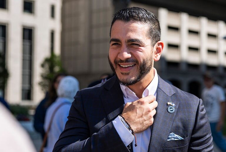 Dr. Abdul El-Sayed, who won Michigan's Democratic primary for the Senate, will face former GOP Rep. Mike Rogers in November (Finn Gomez/Getty Images)
