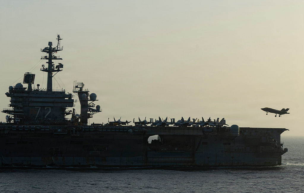 The crew of the USS Abraham Lincoln have been at sea for over 9 months without breaks. Families are expressing concerns over their loved ones' severely affected physical and mental health. (Handout Photo by the U.S. Navy / Getty Images)