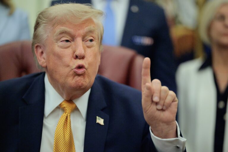 U.S. President Donald Trump  in the Oval Office at the White House on August 03, 2026 in Washington, DC. (Photo by Chip Somodevilla/Getty Images)