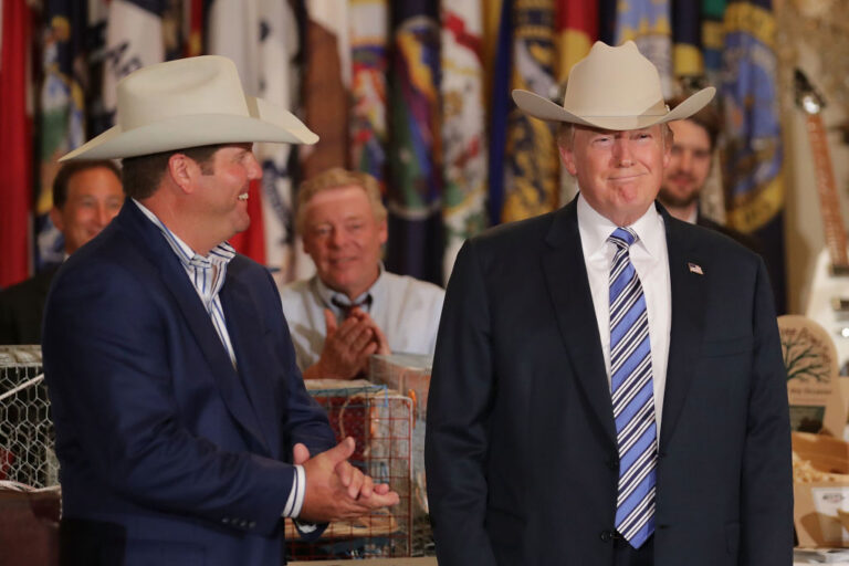 President Trump touts himself as a friend of the farmers and ranchers. Current proposals have them in deep MAGA-red states questioning their support for Trump. (Chip Somodevilla / Getty Images)
