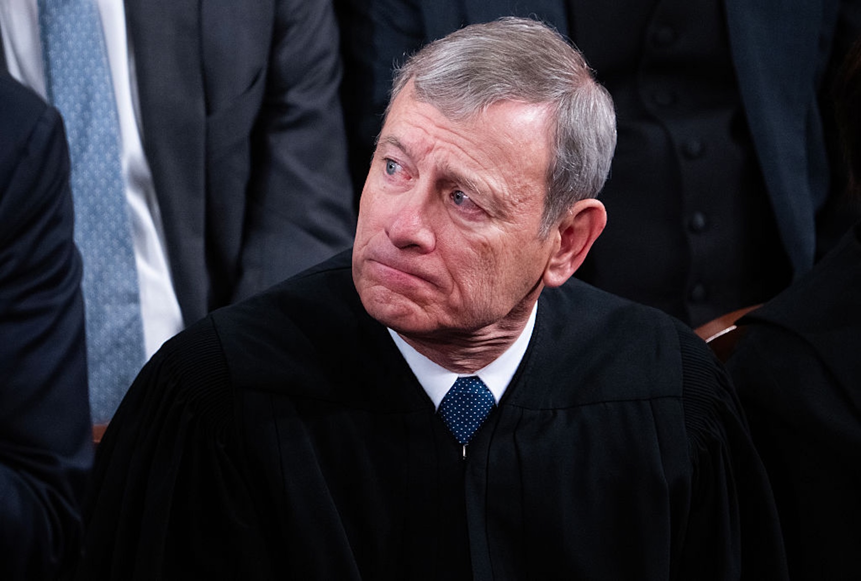Chief Justice John Roberts attends President Donald Trump’s State of the Union on Tuesday, Feb. 24, 2026. (Tom Williams/CQ-Roll Call, Inc via Getty Images)