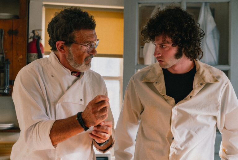 Antonio Banderas and Dominic Sessa in "Tony" (Seacia Pavao/A24)