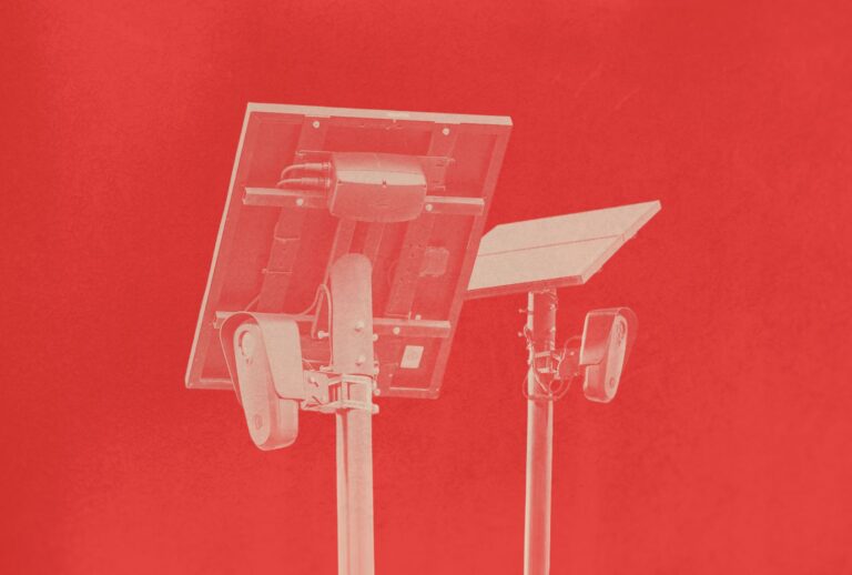 Flock Safety cameras have many Americans seeing red. (Illustration by Salon / Getty Images / The Washington Post / SOPA Images)