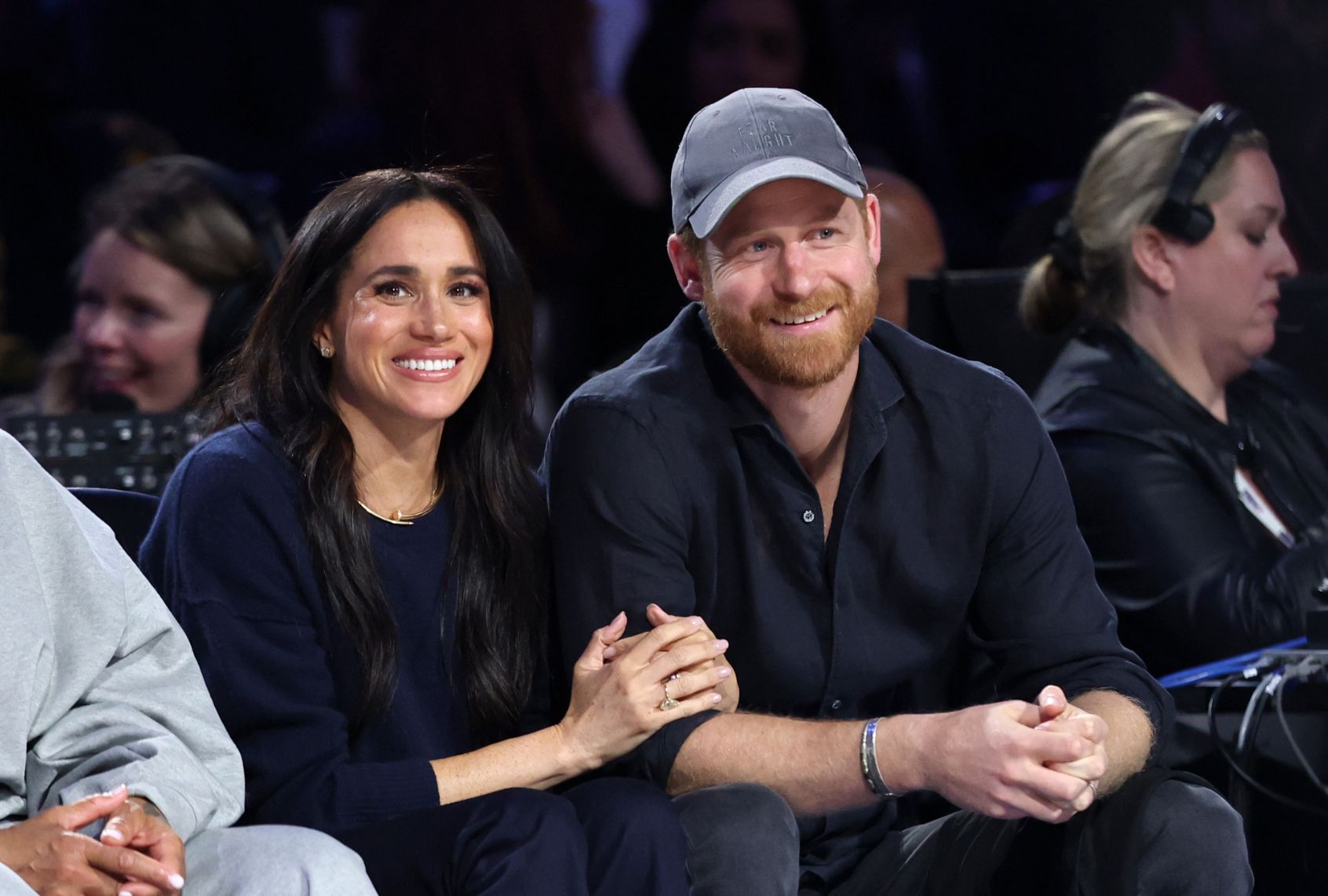 Meghan, Duchess of Sussex and Prince Harry, Duke of Sussex attend the 75th NBA All-Star Game at Intuit Dome on February 15, 2026 in Inglewood, California. (Photo by Ronald Martinez/Getty Images)