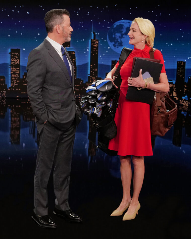 The latest person in Trump's orbit to make the late night circuit  — Natalie Harp. Skits on SNL and Jimmy Kimmel have featured Trump's personal aide as overly dedicated to the president. (Disney / Randy Holmes)