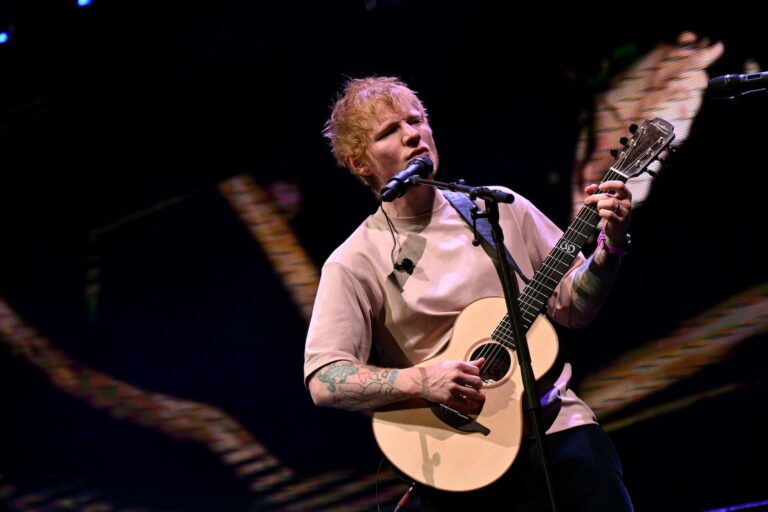 Ed Sheeran performs  at TD Garden in Boston, Dec. 14, 2025. (Paras Griffin/Getty Images for iHeartRadio)