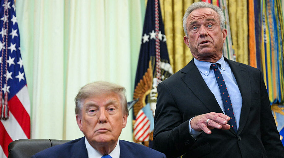 President Donald Trump and Health Secretary Robert F. Kennedy Jr. are promoting a health agenda with less vaccines. The reality of those goals are catching up as previously preventable diseases like measles are spreading fast throughout the U.S. (Jim WATSON / Getty Images)