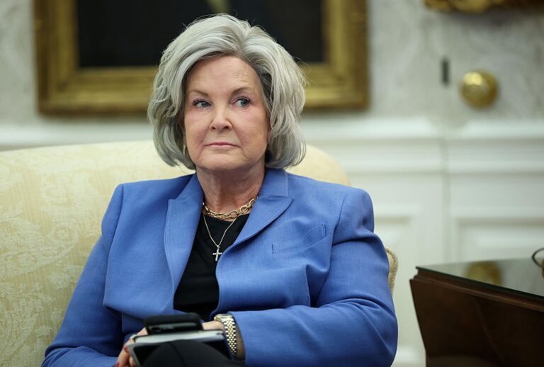 White House chief of staff Susie Wiles looks on during a "Beautiful, Clean Coal" event in the Oval Office on June 4, 2026. (Kevin Dietsch/Getty Images)