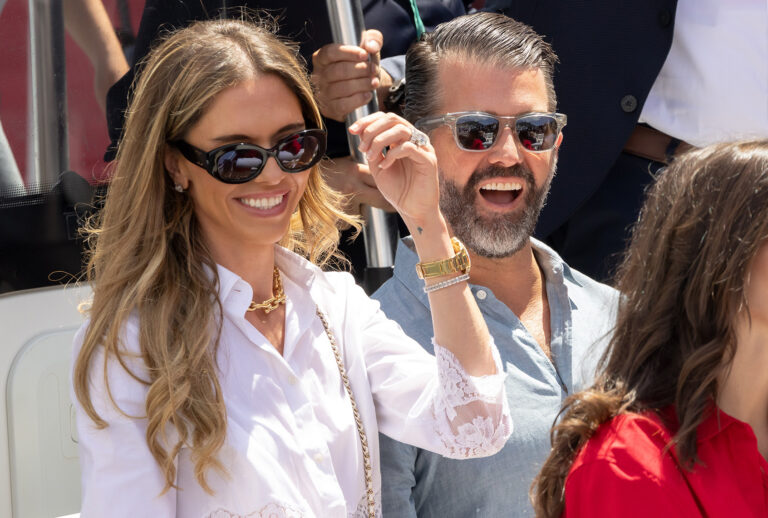 Donald Trump Jr. and Bettina Anderson at the Formula One Grand Prix of Monaco,  June 7, 2026. (Arnold Jerocki / FilmMagic)