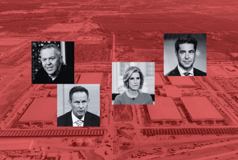 (L-R) Fox hosts Greg Gutfeld, Brian Kilmeade, Laura Ingraham and Jesse Watters (Illustration by Salon / Getty Images / Brandon Bell / Roy Rochlin)