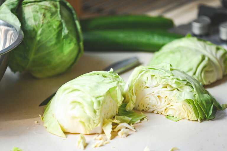 Cabbage, ready to be topped with miso-butter and breadcrumbs (elenaleonova / Getty Images)