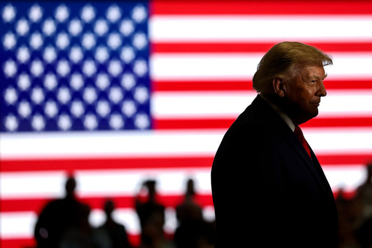 President Trump speaks at a rally in Oklahoma. (Kevin Dietsch)