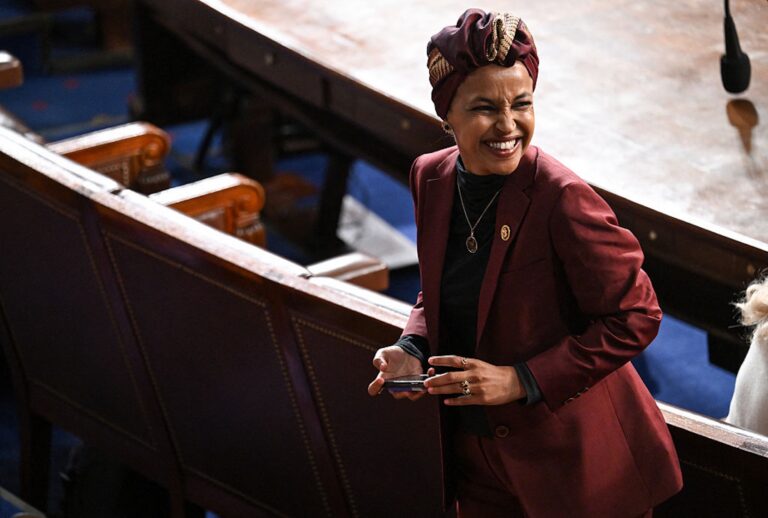 Rep. Ilhan Omar, D-Minn., waits for the arrival of Britain's King Charles III during a Joint Meeting of Congress on April 28, 2026. (SAUL LOEB / AFP via Getty Images)