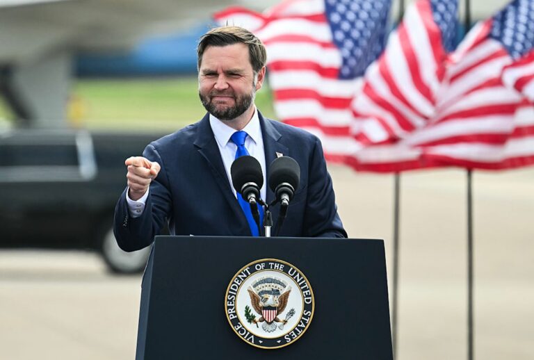 Vice President JD Vance speaks during a campaign rally on Oct. 13, 2026 in Tyler, Texas. (Saul Loeb-Pool/Getty Images)