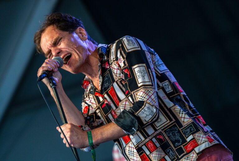Michael Shannon sings at the Newport Folk Festival (Meleck Eldahshoury/The Boston Globe via Getty Images)