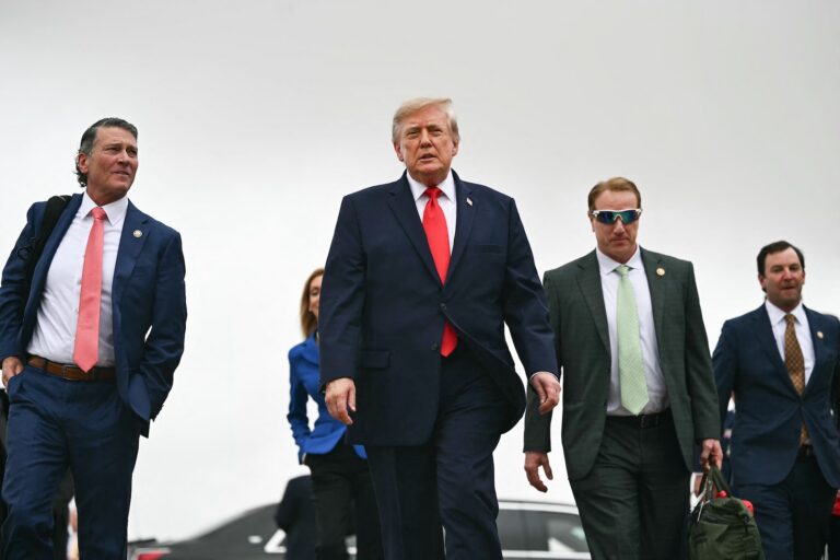 Donald Trump after stepping off Air Force One at Dallas Fort Worth International Airport, Oct. 1, 2026. (Kent Nishimura/AFP via Getty Images)