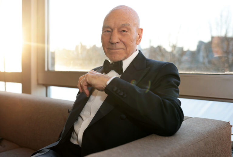 Patrick Stewart attends the EE BAFTA Film Awards at the Royal Festival Hall in London on Feb. 19, 2023. (Carlo Paloni/BAFTA via Getty Images)